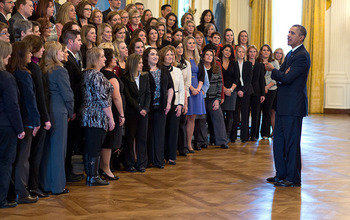 President Barack Obama with PAEMST Awardees at the White House